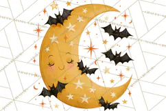 Atomic Age Halloween Clipart PNG, Retro 1950's Fall Decor Product Image 3