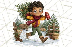 Christmas Tree Farm PNG Clipart, Santa & Elf Characters Product Image 3
