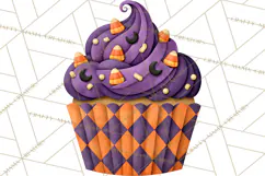 Halloween Cupcake Clipart PNG, Halloween Sweet Treats Product Image 4