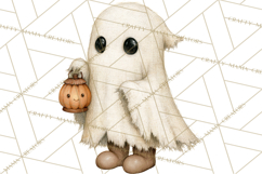 Frayed Fall Ghosts PNG Cozy Autumn Ghost Clipart Product Image 4