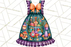 Bright Halloween Kitchen Clipart PNG, Spooky Aprons Mixers Product Image 4