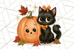 Atomic Age Halloween Clipart PNG, Retro 1950's Fall Decor Product Image 4
