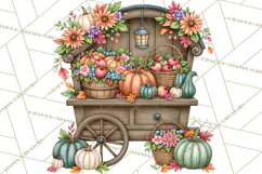 Autumn Village Clipart PNG, Cozy Fall Cottage Town Product Image 4