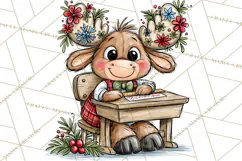 Christmas School Clipart PNG, Teacher Classroom Holiday Png Product Image 3