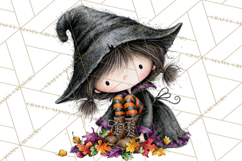 Sweet Little Witches PNG, Cute Halloween Witch Clip Art Product Image 4