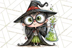 Halloween School Clipart Creepy Cute Monster Students PNG Product Image 3