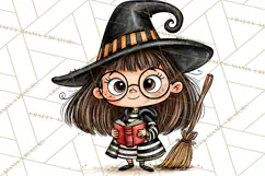 Halloween School Clipart Creepy Cute Monster Students PNG Product Image 4