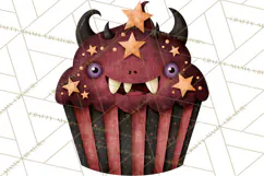 Halloween Monster Cupcake Clipart Png, Halloween Sweets Product Image 5