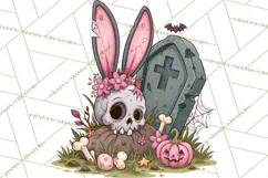 Cute Zombie Bunnies PNG Clipart, Halloween Animals Product Image 5