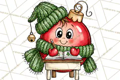 Christmas School Clipart PNG, Teacher Classroom Holiday Png Product Image 4
