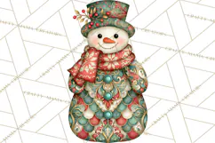 Whimsical Christmas Snowman Clipart PNG Product Image 5