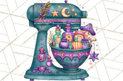 Bright Halloween Kitchen Clipart PNG, Spooky Aprons Mixers Product Image 5