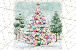 Merry And Bright Christmas Watercolor PNG Product Image 5
