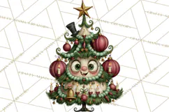 Vintage Christmas Clipart PNG, Christmas Retro Characters Product Image 5