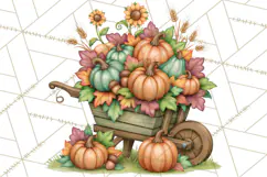Autumn Village Clipart PNG, Cozy Fall Cottage Town Product Image 2