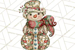 Whimsical Christmas Snowman Clipart PNG Product Image 2