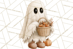 Frayed Fall Ghosts PNG Cozy Autumn Ghost Clipart Product Image 2
