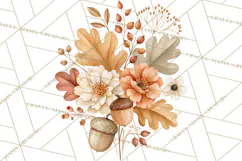 Fall Animals Clipart PNG, Autumn Floral Designs Product Image 2