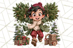 Christmas Tree Farm PNG Clipart, Santa & Elf Characters Product Image 2