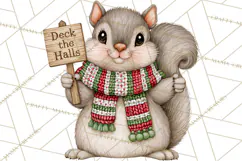 Christmas Animal Clipart PNG, Festive Animals Sign Clip Art Product Image 3