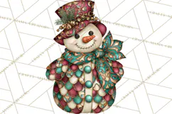 Whimsical Christmas Snowman Clipart PNG Product Image 3