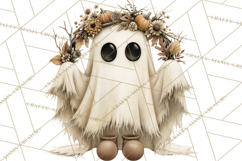 Frayed Fall Ghosts PNG Cozy Autumn Ghost Clipart Product Image 3