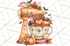 Bright Halloween Kitchen Clipart PNG, Spooky Aprons Mixers Product Image 3