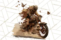 Heavy Metal Skeleton Biker Clipart, Halloween Motorcycles Product Image 3