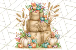 Autumn Village Clipart PNG, Cozy Fall Cottage Town Product Image 4
