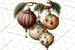 Vintage Christmas Clipart PNG, Christmas Retro Characters Product Image 3