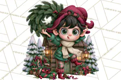 Christmas Tree Farm PNG Clipart, Santa & Elf Characters Product Image 4