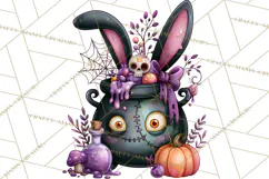 Cute Zombie Bunnies PNG Clipart, Halloween Animals Product Image 5