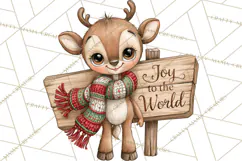 Christmas Animal Clipart PNG, Festive Animals Sign Clip Art Product Image 5