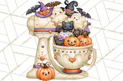 Bright Halloween Kitchen Clipart PNG, Spooky Aprons Mixers Product Image 5