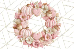 Pink Autumn Cookies Clipart PNG Product Image 5