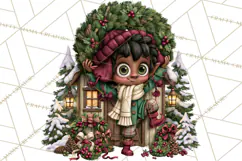 Christmas Tree Farm PNG Clipart, Santa & Elf Characters Product Image 5