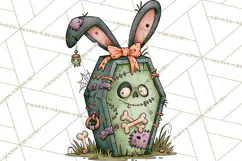 Cute Zombie Bunnies PNG Clipart, Halloween Animals Product Image 2