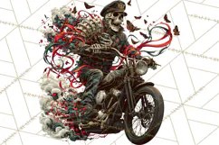 Heavy Metal Skeleton Biker Clipart, Halloween Motorcycles Product Image 2