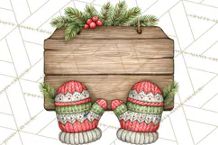 Christmas Animal Clipart PNG, Festive Animals Sign Clip Art Product Image 2