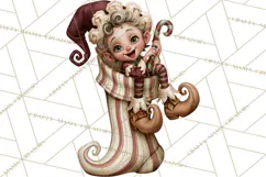 Vintage Christmas Clipart PNG, Christmas Retro Characters Product Image 5