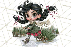 Christmas Tree Farm PNG Clipart, Santa & Elf Characters Product Image 2