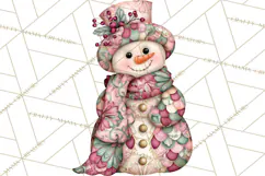 Whimsical Christmas Snowman Clipart PNG Product Image 2