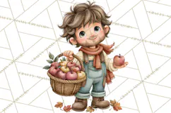 Autumn Village Clipart PNG, Cozy Fall Cottage Town Product Image 2