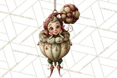 Vintage Christmas Clipart PNG, Christmas Retro Characters Product Image 5