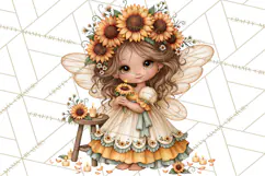 Sunflower Fairy World PNG, Fall Fairies Product Image 2