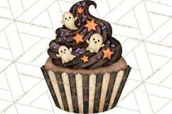 Halloween Cupcake Clipart PNG, Halloween Sweet Treats Product Image 2