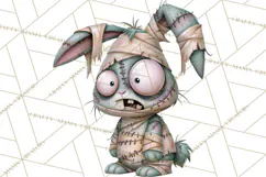 Cute Zombie Bunnies PNG Clipart, Halloween Animals Product Image 2