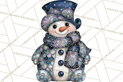 Whimsical Christmas Snowman Clipart PNG Product Image 3