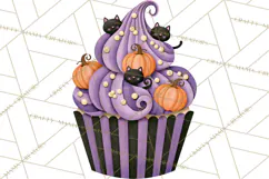 Halloween Cupcake Clipart PNG, Halloween Sweet Treats Product Image 3
