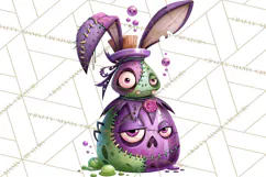 Cute Zombie Bunnies PNG Clipart, Halloween Animals Product Image 3
